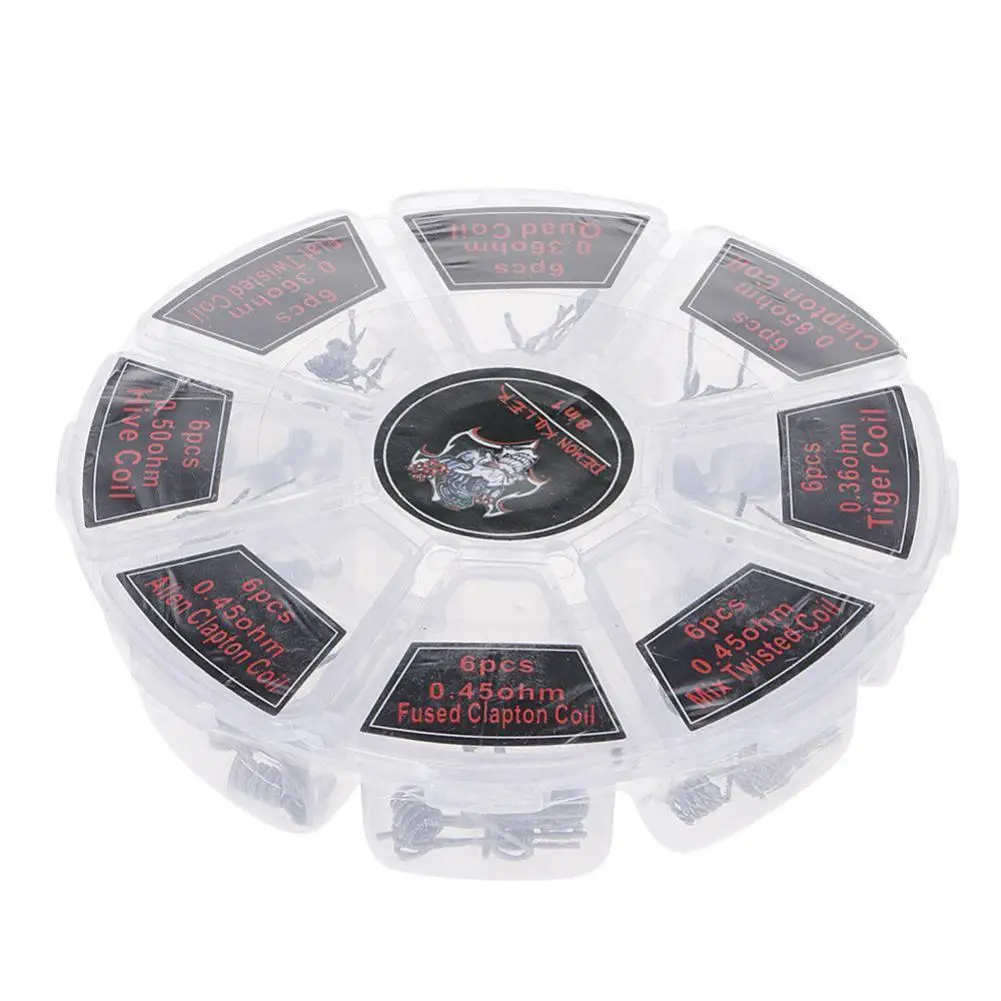 48X предварительно построенные катушки Alien полушахматный Clapton витой плавленый Hive Quad Demon Killer построенные катушки 48X построенные катушки