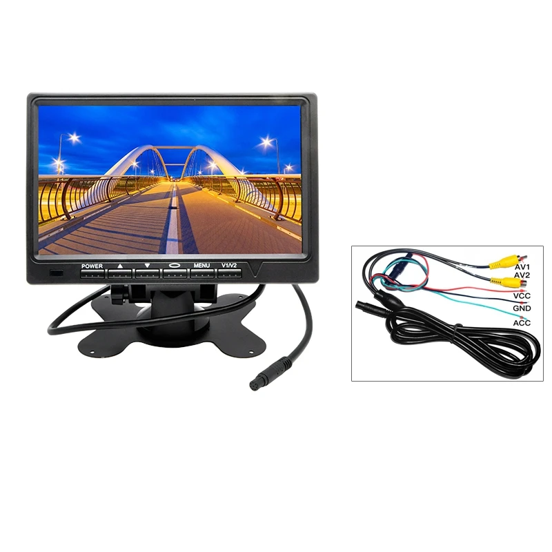 7 дюймов Tft Lcd монитор Hd Цвет автомобильный монитор заднего вида 2 канала видео Вход Авто Запчасти