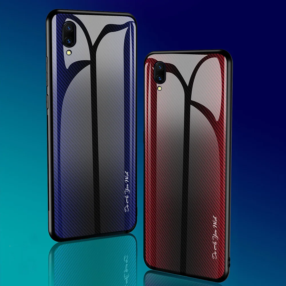 Градиент текстуры закаленное Стекло для V15 PRO S1 Pro V11 V11Pro X23 Y17 Y15 Y12 Y67 Y75 V7 Модный чехол