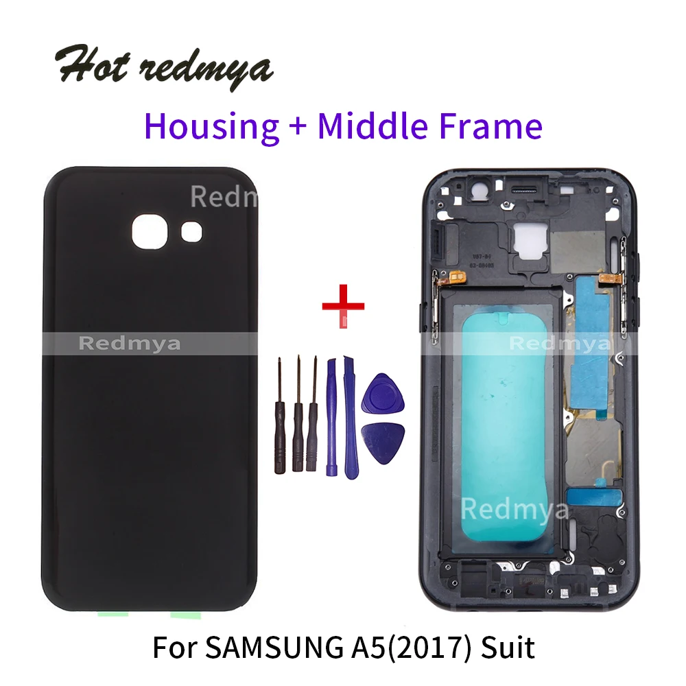 Задняя крышка для батареи A5 с полным корпусом для Samsung Galaxy A5 A520 A520F+ передняя средняя рамка+ Инструменты