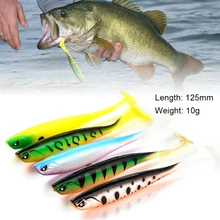 New 10g 125mm Soft Bait Fishing Lures Silicone Bait Paddle Tail Worms Bass Pike Minnow Swimbait Rubber Fish Tackle Accessories