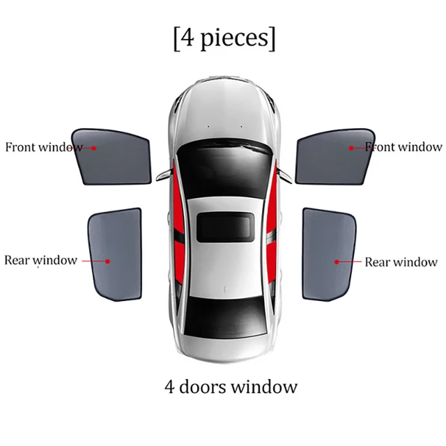 For Kia NIRO Window Curtains Magnetic Sunshield Mesh Car Screen Sun Shades Visor Front Windshield Cover Windscreen Sunshade Nets 4PCS
