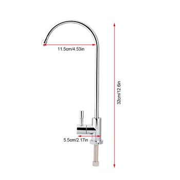 1/4'' Stainless Steel Alloy Kitchen Sink Faucet Tap Chrome Reverse Osmosis RO Drinking Water Filter 1