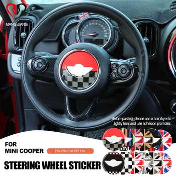 

Hot for Mini Cooper F54 F55 F56 F57 F60 Countryman Clubman Decorative Stickers Steering Wheel Panel 3D Epoxy Sticker Car Styling