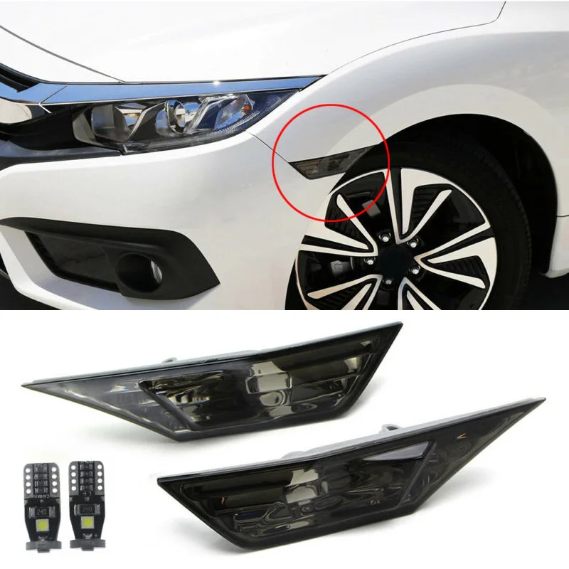 Дымовая линза светодиодный, боковой, габаритный фонарь с лампами для Honda Civic- Прочный ABS пластик ma t e ri al