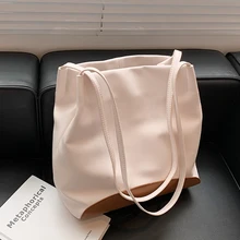 

High Capacity Shoulder Bags Women's Big Tote 2021 Luxury Bucket Solid Color Ladies Designer Travel Shopping Handbags Purses Tote