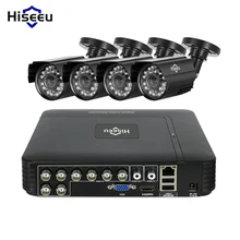 Hiseeu 4CH 720 P/1080 P система видеонаблюдения камера AHD камера системы безопасности цифровой видеорегистратор комплект CCTV Водонепроницаемая наружная домашняя система видеонаблюдения HDD