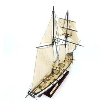 

1:130 Decoration Children Assembly Toys Gift Sailing Boat Model Scale Home Classical DIY Ship Mini Retro Wooden