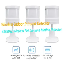 433Mhz Wireless PIR Motion Sensor Infrared Detector For Home Alarm System Intelligent Smart Home Pet Immunity With Battery