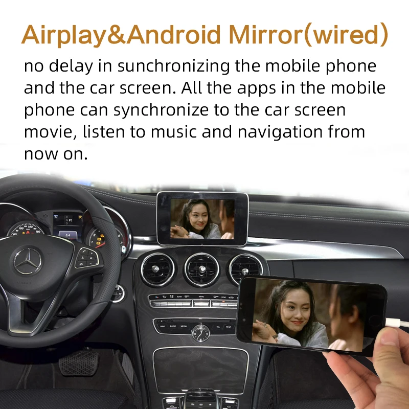 Sinairyu Wi-Fi беспроводной Carplay Android авто зеркало Дооснащение для Mercedes C CLA CLS класс NTG 5,1 5,2 5,5 Поддержка камеры заднего вида