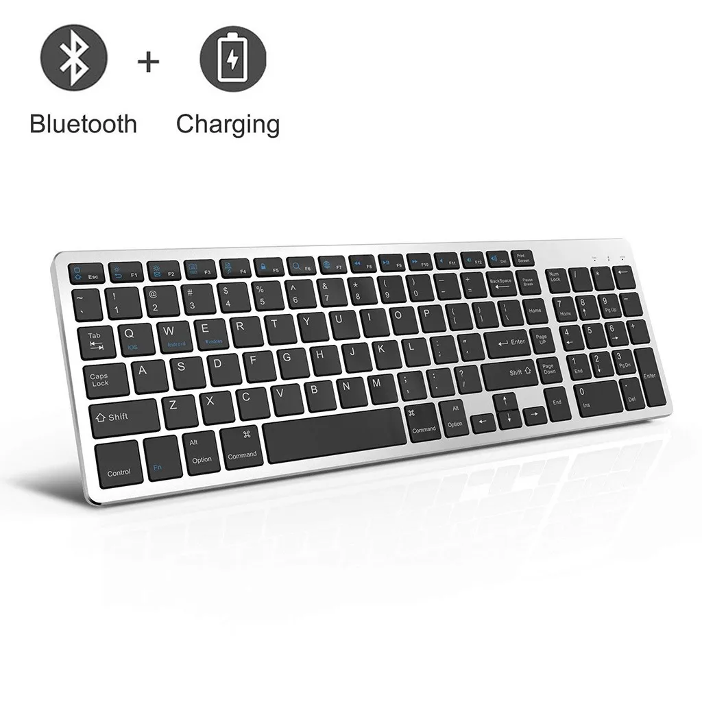 Bluetooth Keyboard, Rechargeable Portable BT Wireless Keyboard with Number Office Supplies Portable Keyboard for Tablet Desktop