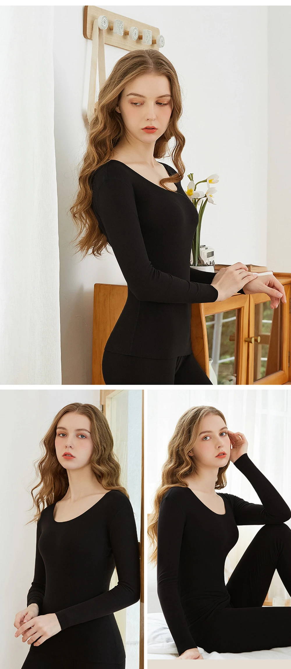 Waliicorners Soft Pyjamas Sets Winter Warm Round Neck Slim Shaper Pajamas Thermal Underwear Suits 13 Hc3c56470f27a4cb58cbbf7635dbb82d2V