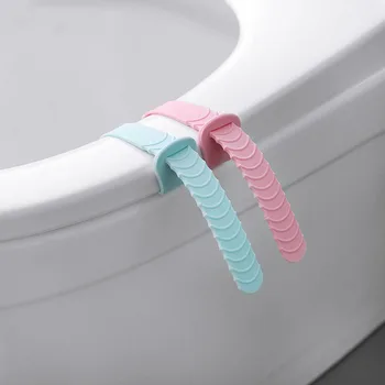 

Silicone Adjustable Toilet Seat Raise Lifte Toilet Cover Lid Handle Clean Lift Raise Clean Way Avoid Touching Bacterial Stains