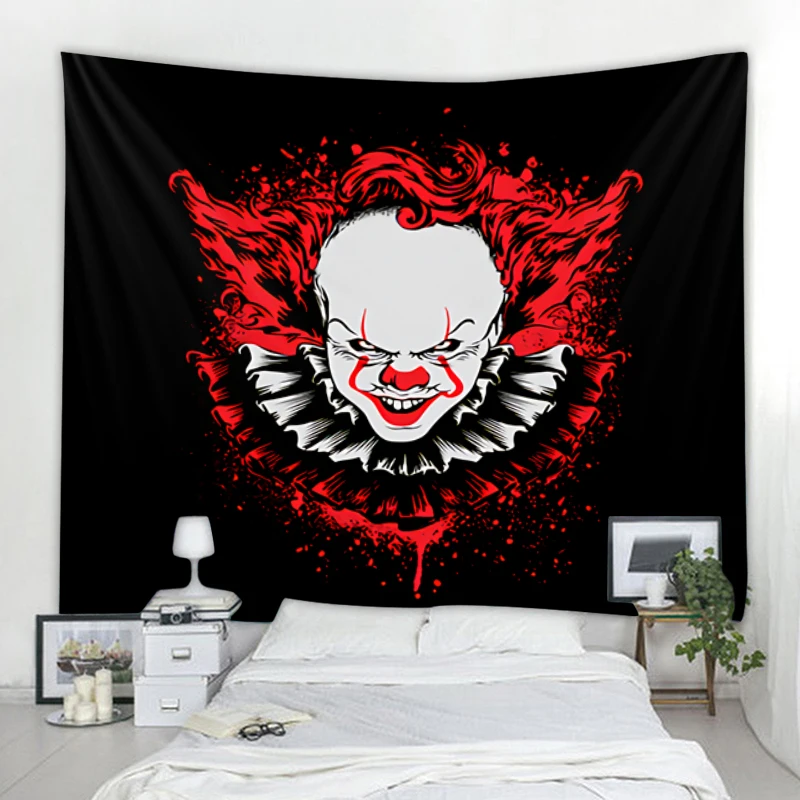 

Clown celebration series psychedelic 3D printing tapestry living room decoration background wall children's room party decoratio
