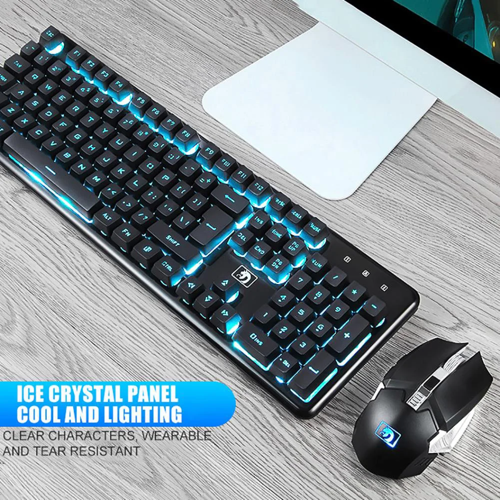 Jelly Comb 2.4g Wireless Rechargeable Mechanical Keyboard Led Backlit Gaming Usb Keyboard And