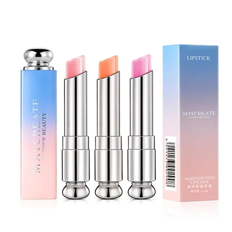 

New 3 Colors Gradient Lipstick Moisturizing New Color Change Lasting Waterproof Lip Balm Cosmetics Best Selling 2019 Products