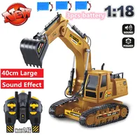 1:18 RC Truck Engineering Car 680 Rotation Digging Soil With Sound Effect Simulation Remote Control Excavator Tractor Car Toy 1