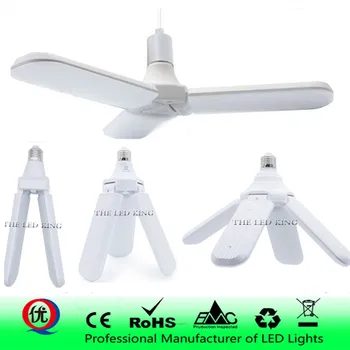 

96-265V 30W 45W 60W E27 LED Bulb Super Bright Foldable Fan Blade Angle Adjustable Ceiling Lamp Home Energy Saving Lights CE RoHS