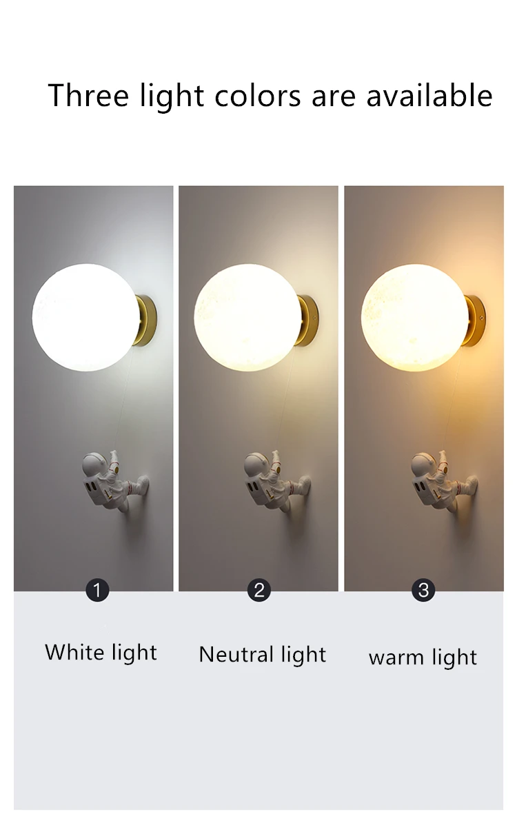 Astronaut Climbing Moon Wall Lamp for space-themed decor4