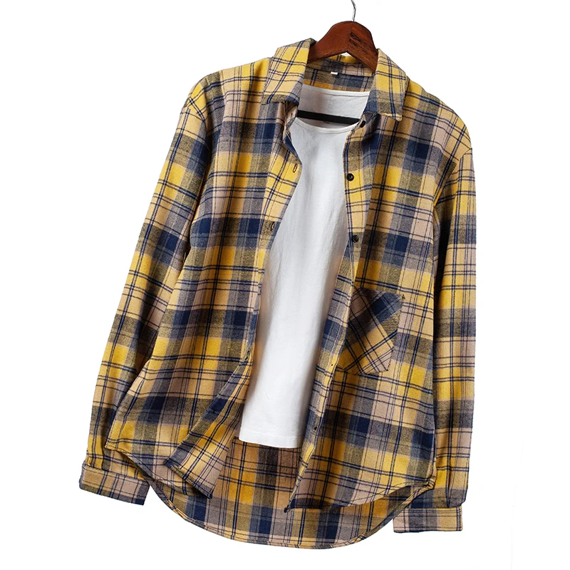 18 Colors Autumn Plaid Shirts Womens Blouses Checked Tops Long Sleeve Oversized Cotton Casual Loose Female Clothes