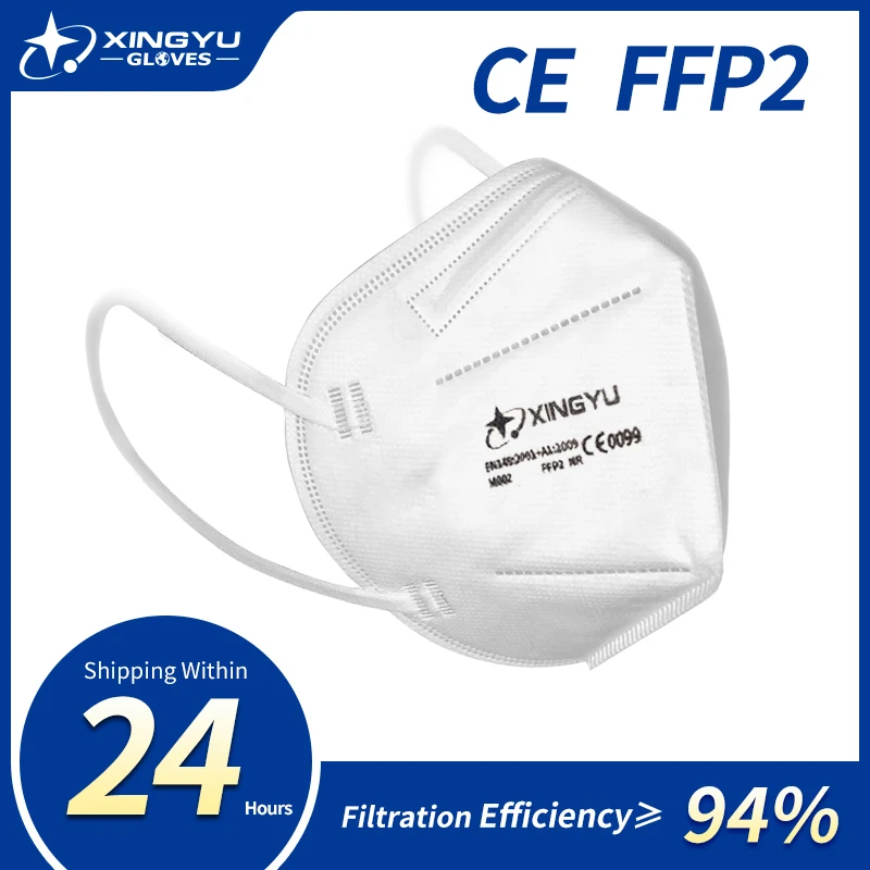 Fast Delivery 10PCS 5Layer FFP2 Face Mask CE 94% Filter Dustproof Anti-fog Breathable Cover Masks Safety ffp2 masks Manufacturer afbeelding