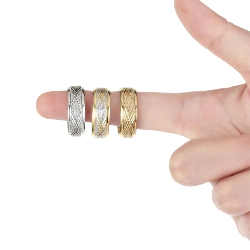 Mens 8mm Stainless Steel Rings Rhinestone Finger Ring for Couple Lover Engagement Wedding Rings Trendy Jewelry Size 6.5-11.5 wedding rings finger rings jewelry rings ring jewelry couple rings