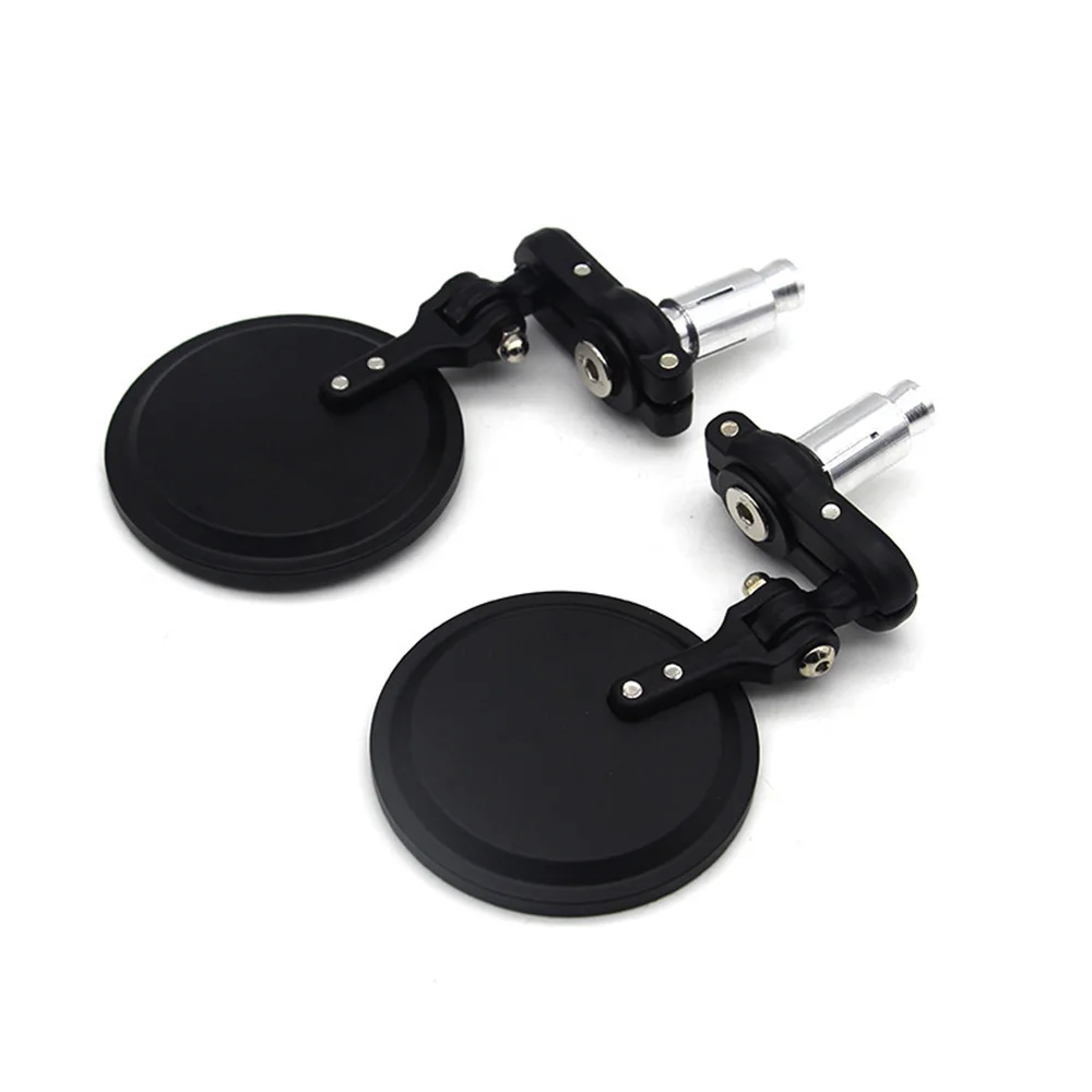 2Pcs Universal Motorcycle Mirror Aluminum Black 22mm Handle Bar End Rearview Side Mirrors Motor Accessories