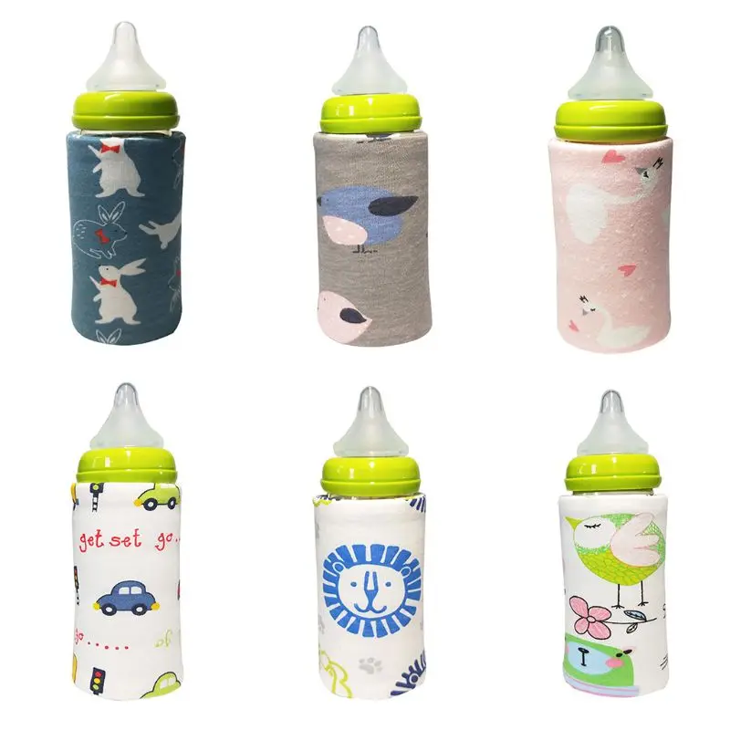 

Baby Bottle Insulation Cover USB Portable Thick Warm Universal Cap Cartoon Printing Constant Temperature Heating Case 19QF
