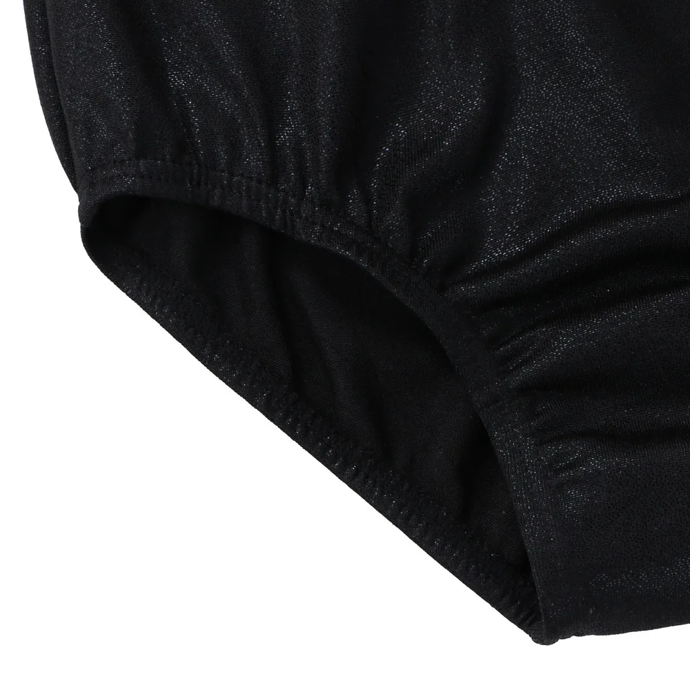 BAOHULU 3-12 Years Girls Gymnastics Leotard Black Sequin Ballet Leotards for Kids Sleeveless Ballet Dance-Wear for Performance