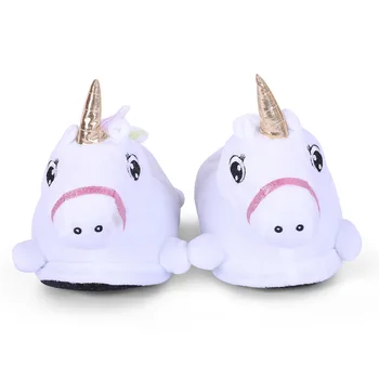 

2020 Winter Children White Color Unicorn Warm Slipper Kids Homewear Indoor Shoes Baby Slippers Girls Shoes Funny Cosplay Slipper