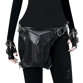 

Steampunk hot style Halloween pure color retro pu female bag women's shoulder bag men's multi-functional patchwork Fanny pack