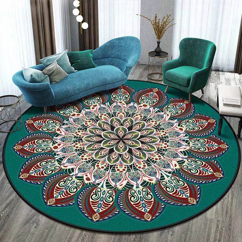 Круглый геометрический Коврик Boho Стиль коврики коврик в гостиную Цветочные ковры дверной пол коврик для спальни ковер Противоскользящий коврик