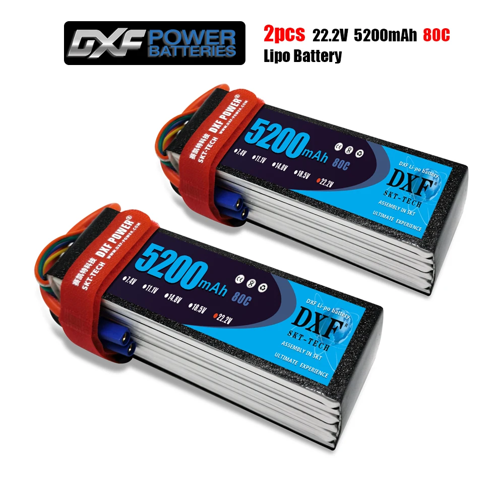 Литий полимерный аккумулятор DXF Power 6S 22 2 в 5200 мАч 80C RC Lipo AKKU Max 160C для вертолета яка 54 Align 7 800E дрона|22.2v 5000mah|rc lipolipo