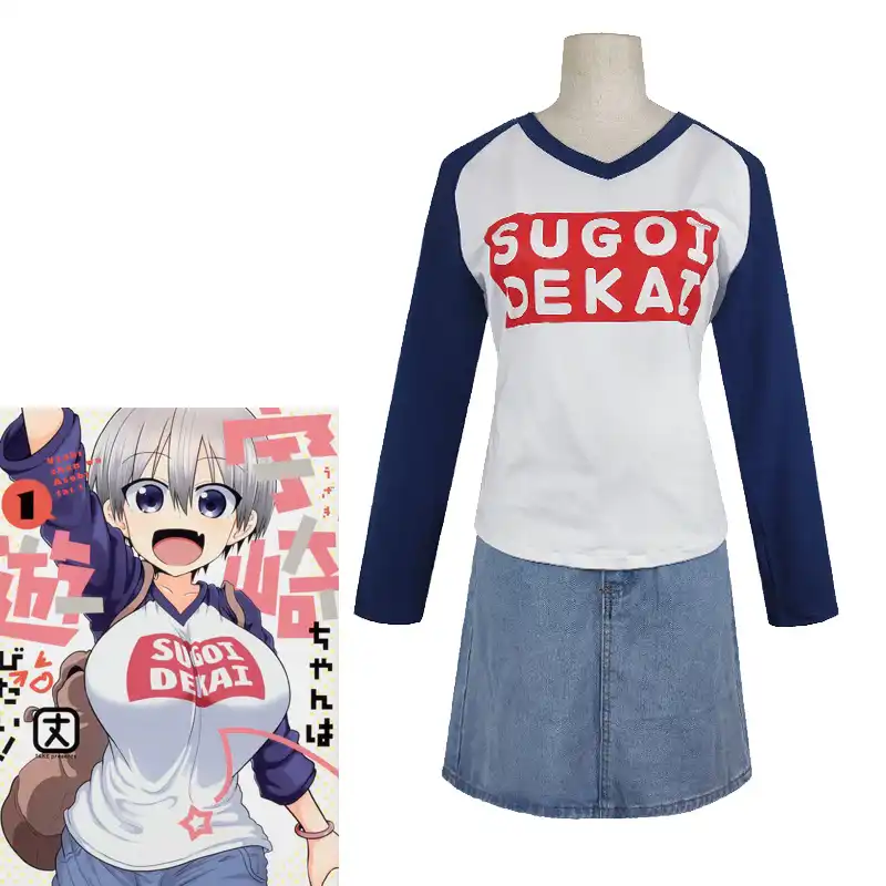 Uzaki花コスプレ衣装uzakiちゃんたむろしたい Sugoi Dekai長袖tシャツデニムスカートハロウィン女性の衣装 Aliexpress