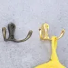 2pcs Double Head Hooks Wall Mounted Hanger w/screws Antique bronze/Gold Coat/Key/Bag/Towel/Hat Holder Bathroom Kitchen 53mmx30mm 3