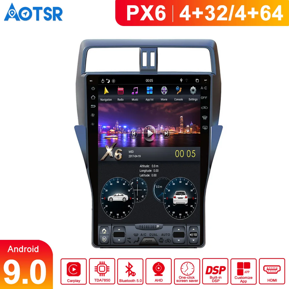 17" Android Tesla style Big Screen Car GPS Navigation For TOYOTA Land Cruiser head unit multimedia No DVD Player