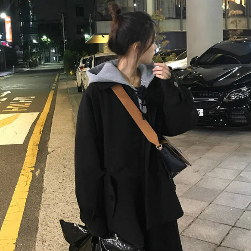 Dress Women Hooded Thickening Long Sleeve Harajuku Students Straight Casual Mid-calf Casual Korean Style Female Chic New Fashion fancy dress