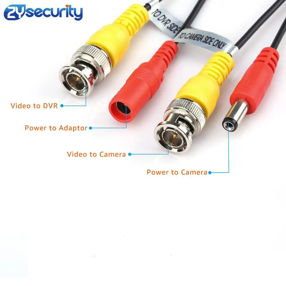 High Quality BNC Video Cable Security CCTV Camera Wire DC Power Copper Cored Line AHD TVI CVI Surveillance DVR System Instal