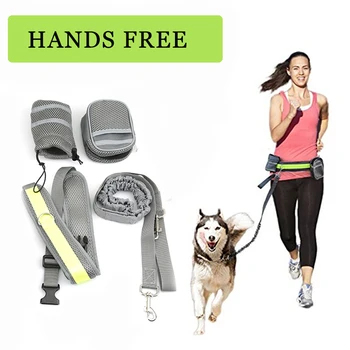 

Pet Dog Cat Running Jogging Padded Waist Belt Reflective Strip Elastic Leash Perfect Walking Training Dog Leash Set Hands Free