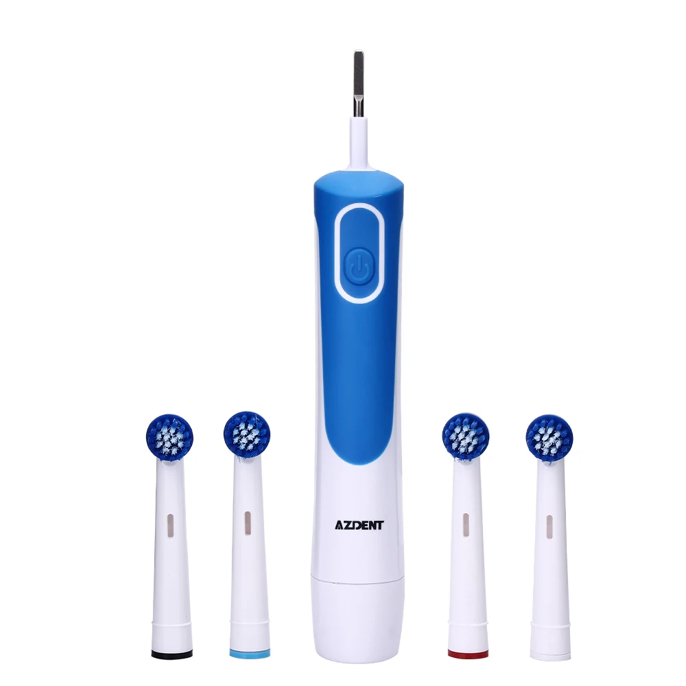 AZDENT AZ-2 P Rotating Electric Toothbrush 4 Replaceable Heads Dry Battery Powered Teeth Brush Oral Hygiene Brush Teeth Clean AZDENT AZ-2 P Rotating Electric Toothbrush 4 Replaceable Heads Dry Battery Powered Teeth Brush Oral Hygiene Brush Teeth Clean