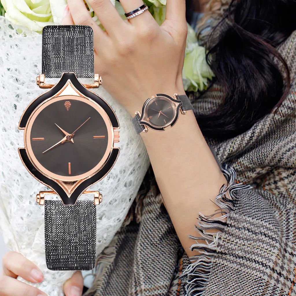 

Luxury Crystal Female Clock Women Watch Bayan Kol Saati Ladies Wrist Watch Leather Strap Quartz Watches For Relogio Feminino #W