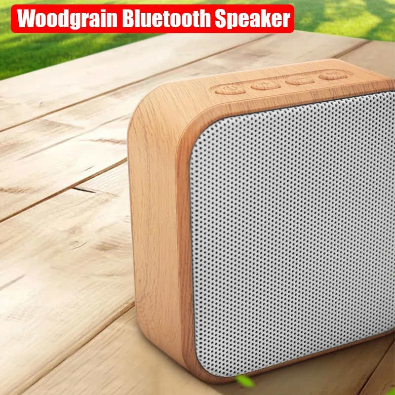 

Home Portable Retro A60 Bluetooth Speaker Wireless Mini Card Subwoofer Wood Grain Sound Outdoor Travel Mini Boombox