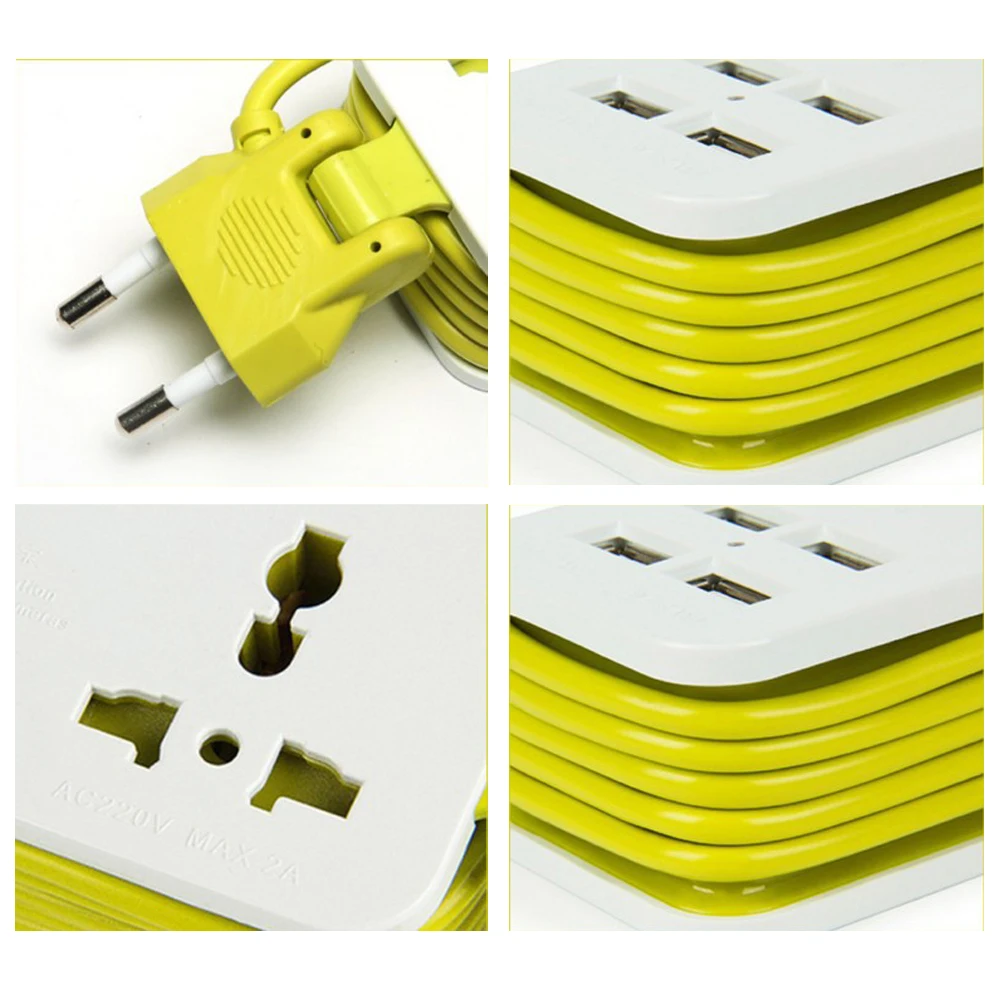 4 USB многофункциональная удлинительная розетка практичная домашняя офисная Быстрая зарядка дорожная Проводная плата ряд аксессуаров вилка силовая полоса