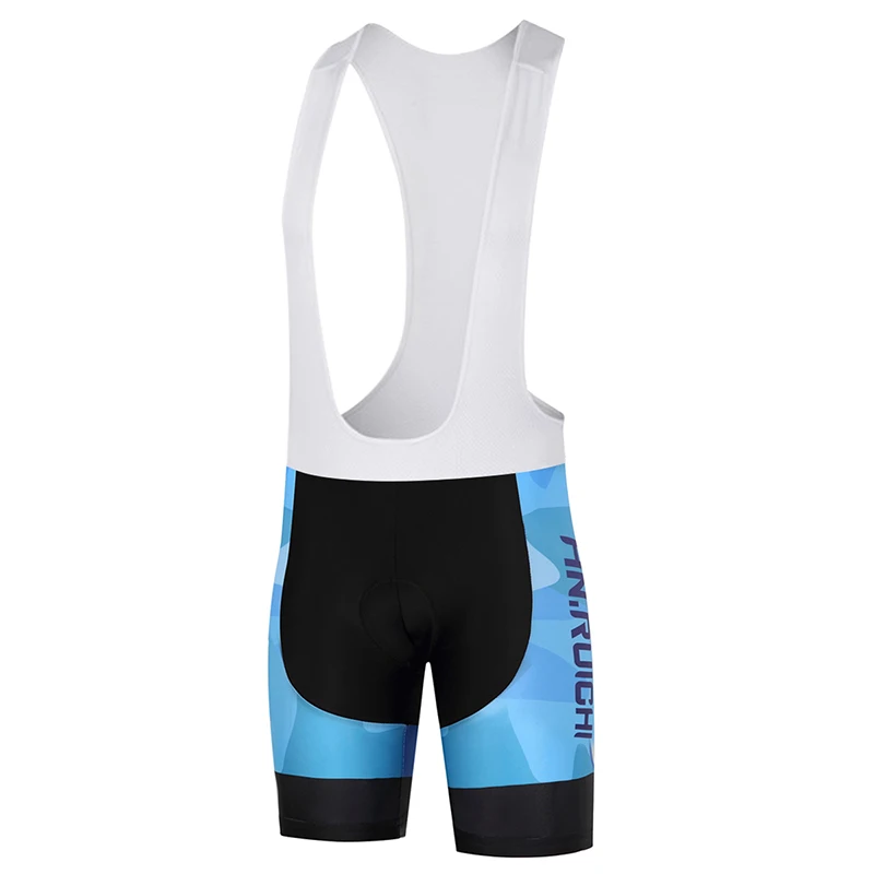 Unisex Spring Summer Cycling Bib Shorts Breathable Camouflage Blue