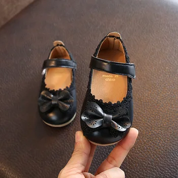

Kids Baby Flowers Shoes 2020 Spring Autumn New Girls Bow Leather Shoes Baby Soft Bottom Non-slip Toddler Princess Shoes B938