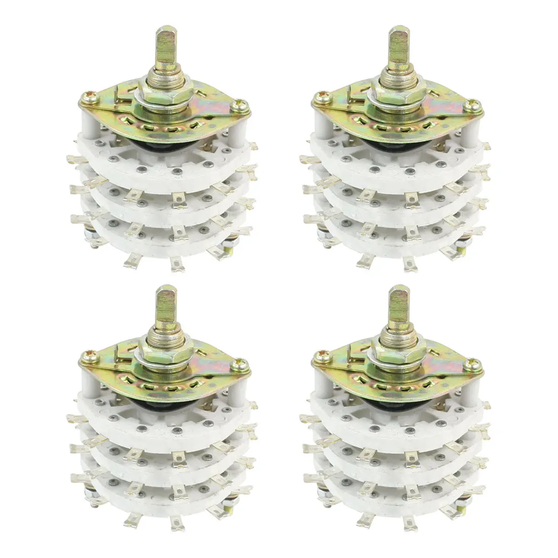 

uxcell 4Pcs KCT-6*5 6mm Dia Shaft 6P5T Three Deck Band Channel Rotary Switch Selector