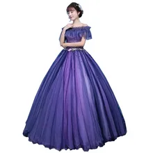 Фиолетовые пышные платья с открытыми плечами, платье для выпускного вечера с оборками и цветами, милое 16 платье для балла маскарада роскошное бальное платье