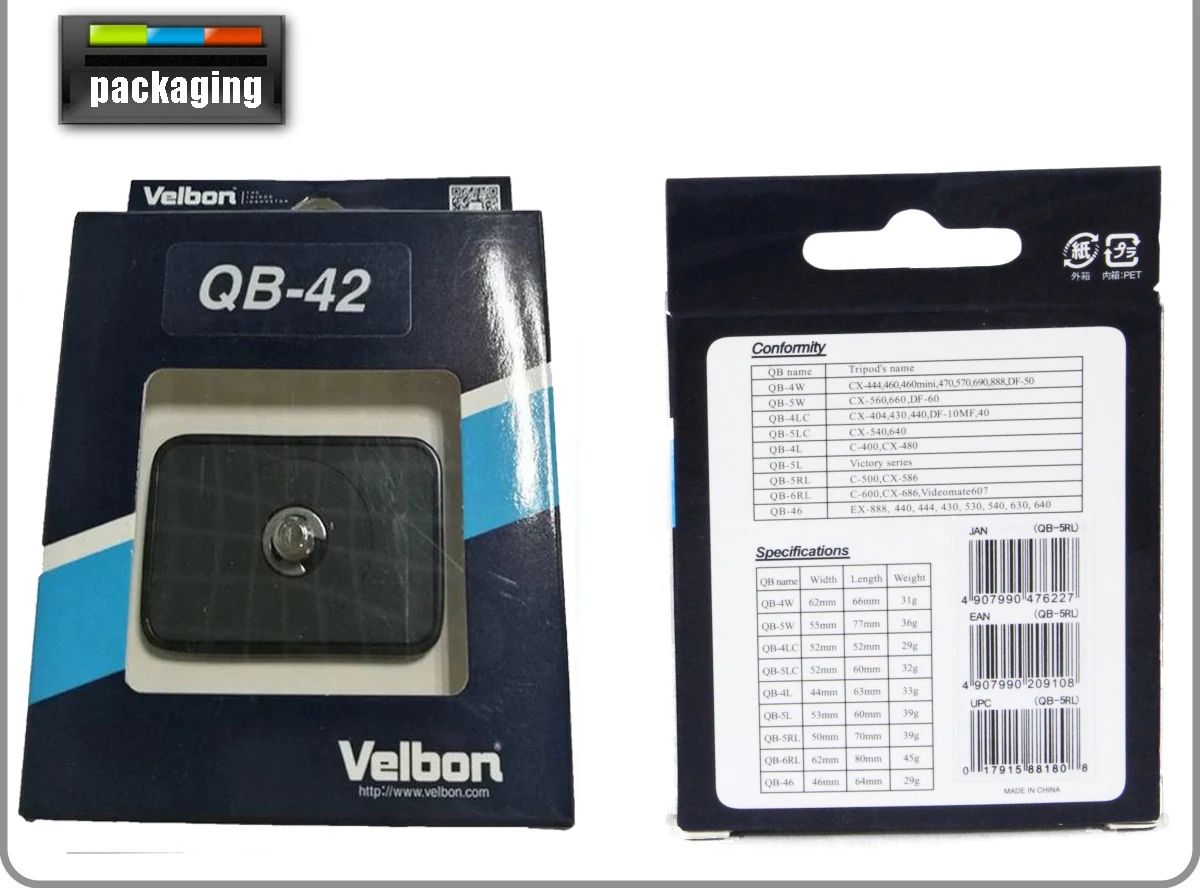 Velbon QB-42 Штатив Моноподы Для UT43QII QHD33M/S4M PHD33M быстромонтажная плата