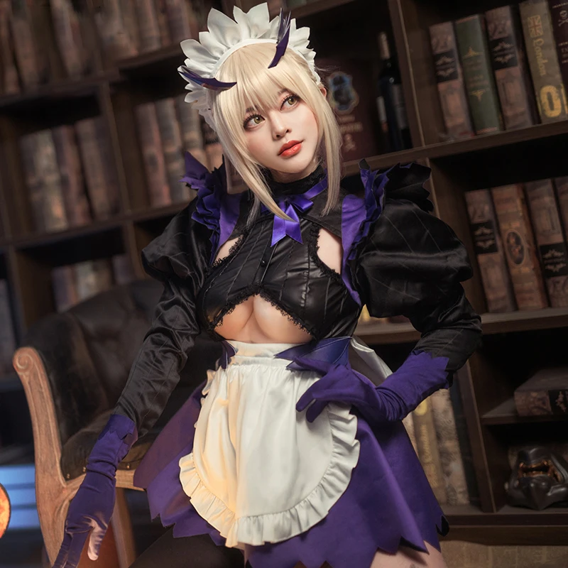 Аниме Fate/Grand Order Fgo Arutoria платье горничной Сексуальная Милая униформа женский наряд