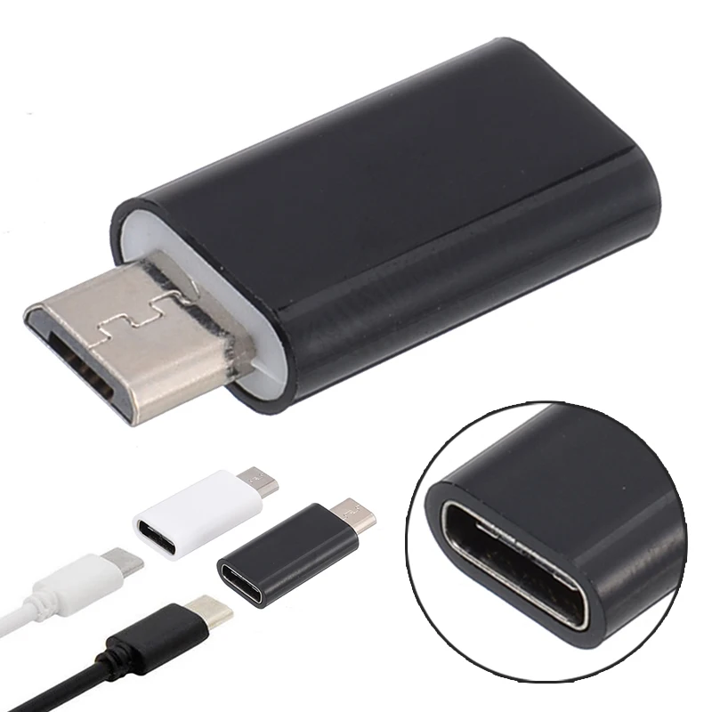 Mayitr High Quality Micro USB Male 5 Pin to USB 3.1 Type C Female Connector Data Adapter Converter Black White